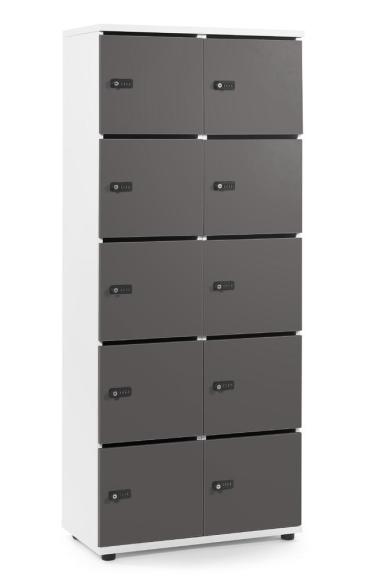 Lockers OFFICE-LINE antraciet | met postsleuf | melamin | wit | mechanisch cijfer-/combinatieslot