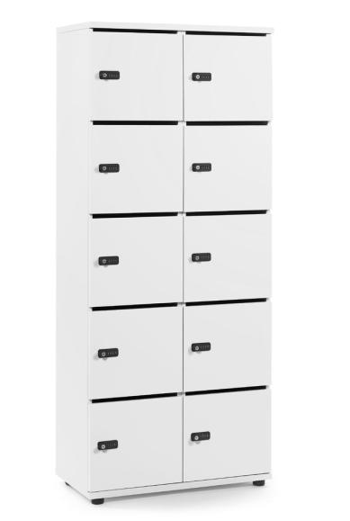 Lockers OFFICE-LINE wit | met postsleuf | melamin | wit | mechanisch cijfer-/combinatieslot