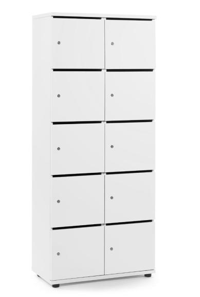 Lockers OFFICE-LINE wit | met postsleuf | melamin | wit | cilinderslot met wisselcilinder