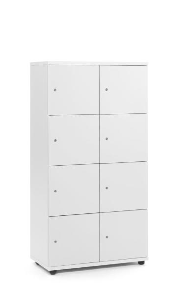 Lockers OFFICE-LINE wit | zonder postsleuf | melamin | wit | cilinderslot met wisselcilinder