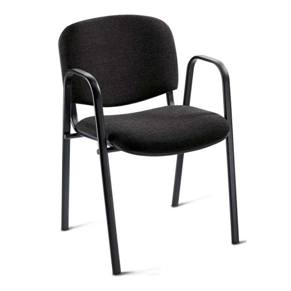 Bezoekersstoel met armleggers zwart | zwart