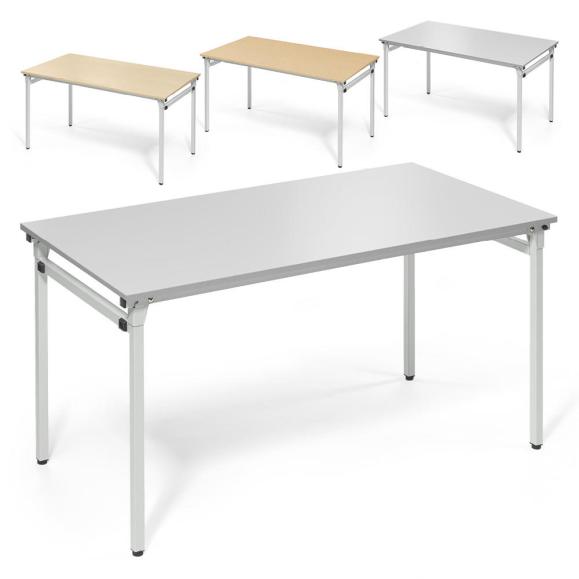 4-poots klaptafel, onderstel aluminiumkleurig/lichtgrijs 