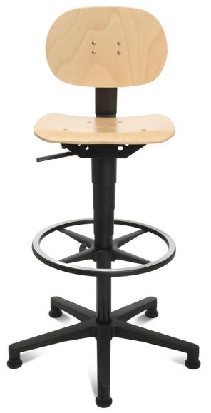 Werkstoel COMFORT WA kruisvoet met polyamide glijders en voetsteun