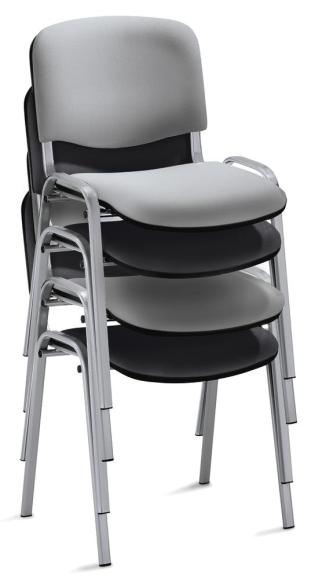 Bezoekersstoel ISO grijs | aluzilver