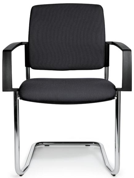 Bezoekersstoel VALERA S met armleggers antraciet | vaste armleggers | stof
