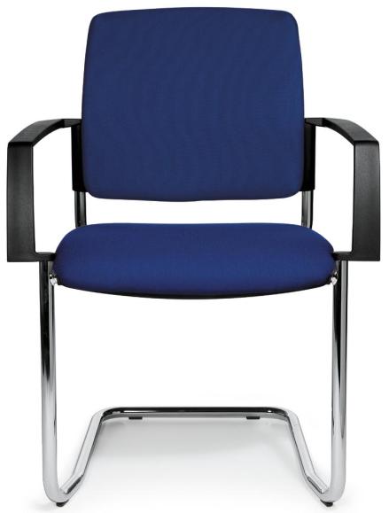 Bezoekersstoel VALERA S blauw | vaste armleggers | stof