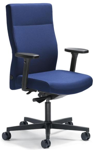 Bureaustoel D001 zonder armleggers blauw | met gewichtsautomatic | zitdiepteverstelling | polyamide zwart | zonder hoofdsteun
