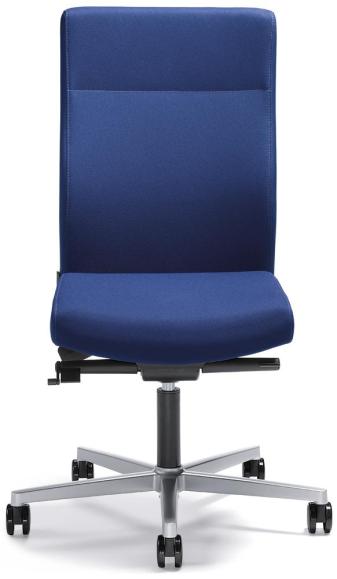 Bureaustoel D001 zonder armleggers blauw | met tegendrukaanpassing | zitneigingautomatic, zitdiepteverstelling | aluzilver | zonder hoofdsteun