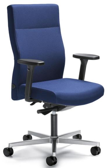 Bureaustoel D001 zonder armleggers blauw | met gewichtsautomatic | zitdiepteverstelling | aluzilver | zonder hoofdsteun