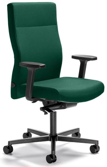 Bureaustoel D001 zonder armleggers donkergroen | met tegendrukaanpassing | zitneigingautomatic, zitdiepteverstelling | polyamide zwart | zonder hoofdsteun