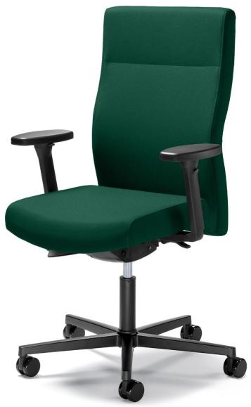 Bureaustoel D001 zonder armleggers donkergroen | met gewichtsautomatic | zitdiepteverstelling | polyamide zwart | zonder hoofdsteun