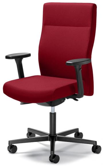 Bureaustoel D001 zonder armleggers rood | met gewichtsautomatic | zitdiepteverstelling | polyamide zwart | geen