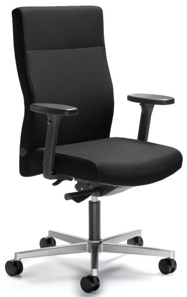 Bureaustoel D001 zonder armleggers zwart | met gewichtsautomatic | zitdiepteverstelling | aluzilver | zonder hoofdsteun