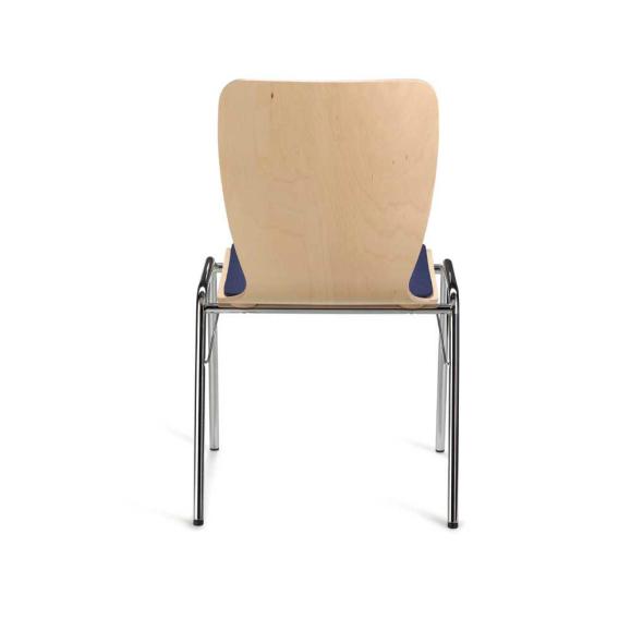 Bezoekersstoel JARA blauw | zitkussen | verchroomd | zonder