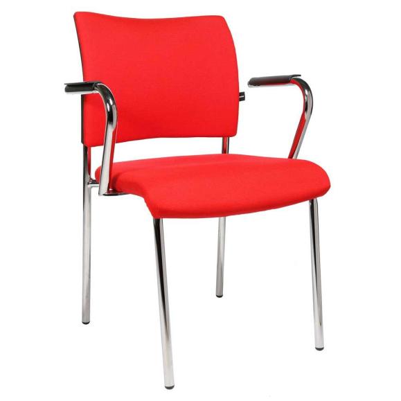 Bezoekersstoel LAS VEGAS rood | stof