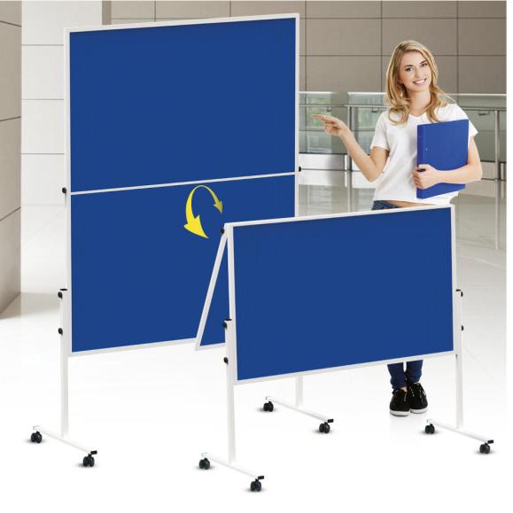 Presentatiebord ECONOMY klapbaar | textiel blauw tweezijdig