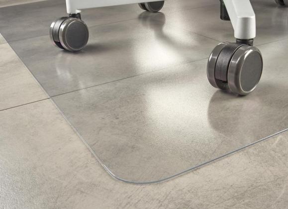 Beschermmat voor harde vloeren transparant | 1200 x 1200 mm | Voor harde vloeren, zonder noppen