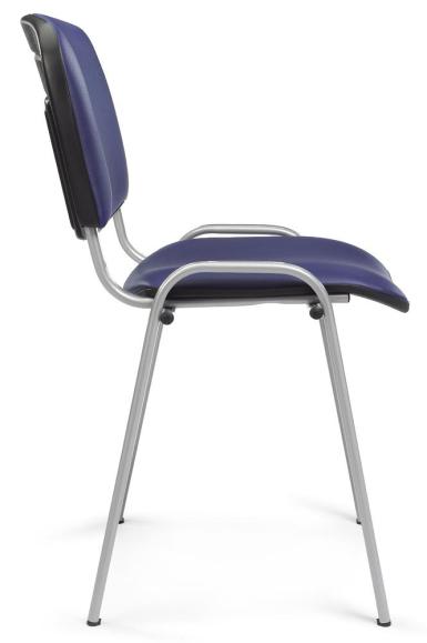 Bezoekersstoel ISO blauw | aluzilver