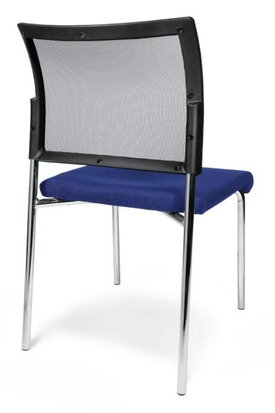 Bezoekersstoel LAS VEGAS met netrug blauw | stof met netweefsel