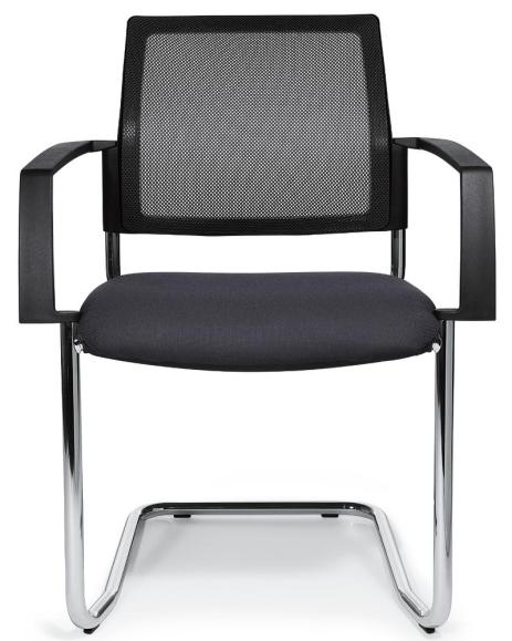 Bezoekersstoel VALERA S met armleggers antraciet | vaste armleggers | stof met netweefsel