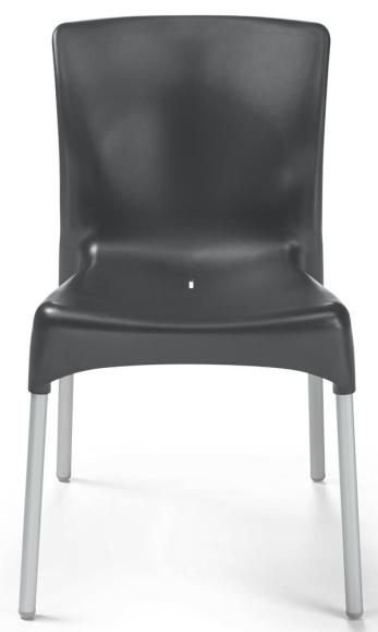 Kunststof stoel IBIZA - zonder armleggers zwart | zonder armleggers