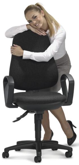 Bureaustoel COMFORT I met armleggers antraciet | vaste armleggers | polyamide zwart
