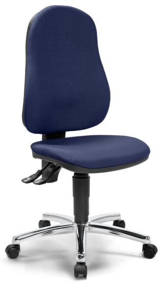 Bureaustoel COMFORT P blauw | zonder armleggers (optioneel) | verchroomd