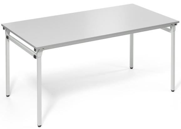 4-poots klaptafel, onderstel aluminiumkleurig/lichtgrijs 