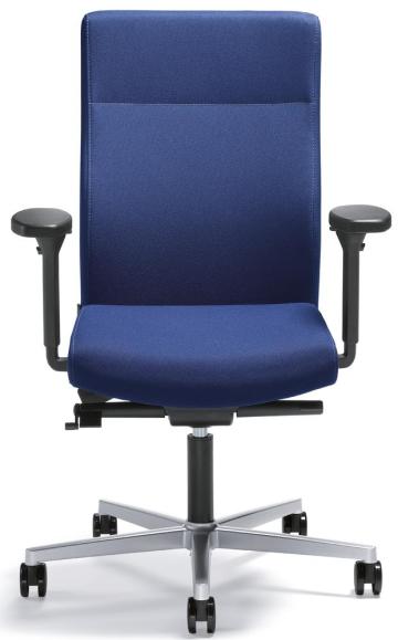 Bureaustoel D001 zonder armleggers blauw | met tegendrukaanpassing | zitneigingautomatic, zitdiepteverstelling | aluzilver | zonder hoofdsteun