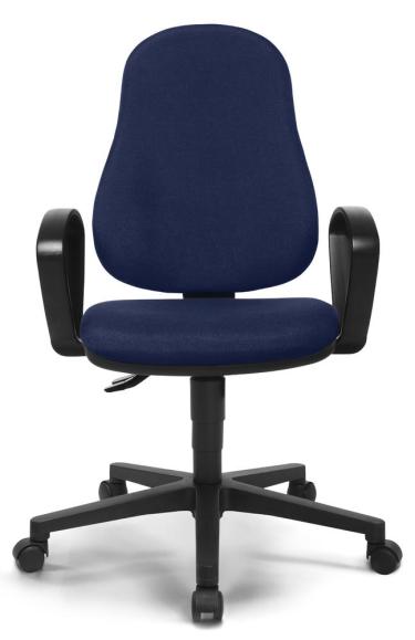 Bureaustoel COMFORT P incl. vaste armleggers blauw | vaste armleggers | polyamide zwart