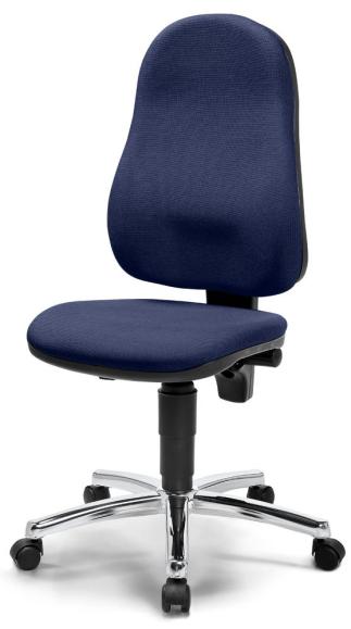 Bureaustoel COMFORT P blauw | zonder armleggers (optioneel) | verchroomd
