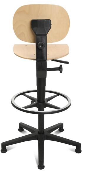 Werkstoel COMFORT WA kruisvoet met polyamide glijders en voetsteun