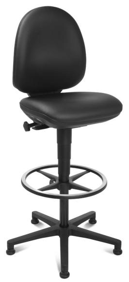 Werkstoel Comfort WA kruisvoet met polyamide glijders en voetsteun